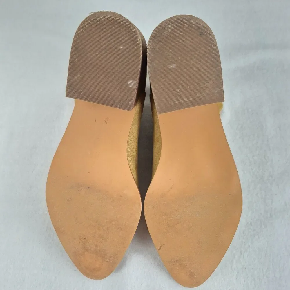 Nordstrom B.P. Brynne Pointed Toe Ankle Boots Size 10 Tan Block Heel